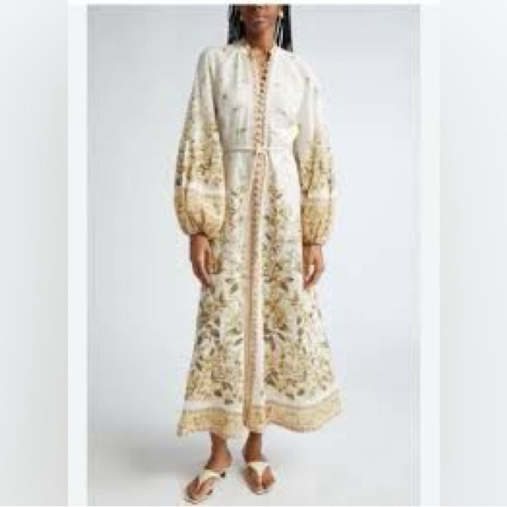 Calypso St. Barth Floral Print Women's linen dress